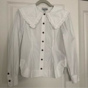 GANNI ruffle collar blouse